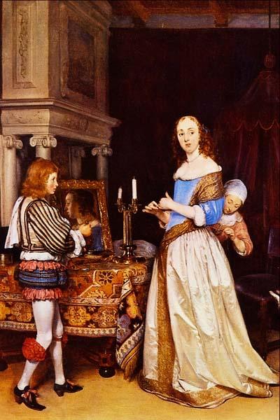 Gerard ter Borch the Younger A Lady at her Toilet China oil painting art